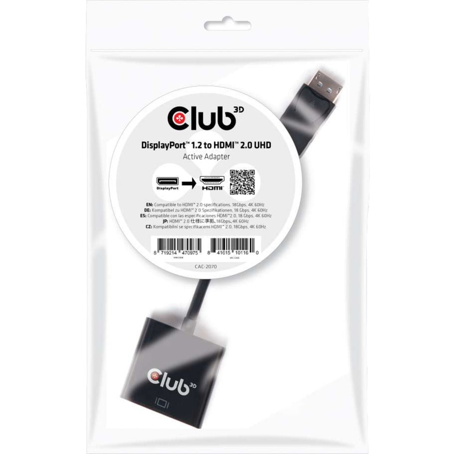 Club 3d displayport 1.2 > hdmi 2.0 uhd active adapter (zwart)