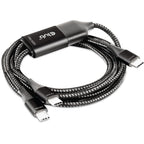 Club 3d usb type-c, y oplaadkabel naar 2x usb type-c splitterkabel (zwart, 1,83 meter, max. 100 w)