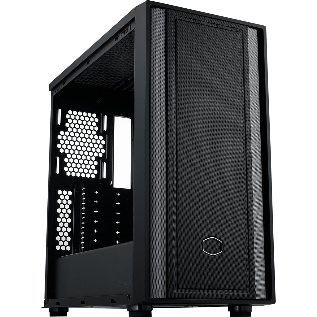 Cooler master masterbox 600 lite midi tower behuizing (zwart | 2x usb-a | 1x usb-c | rgb | tempered glass)