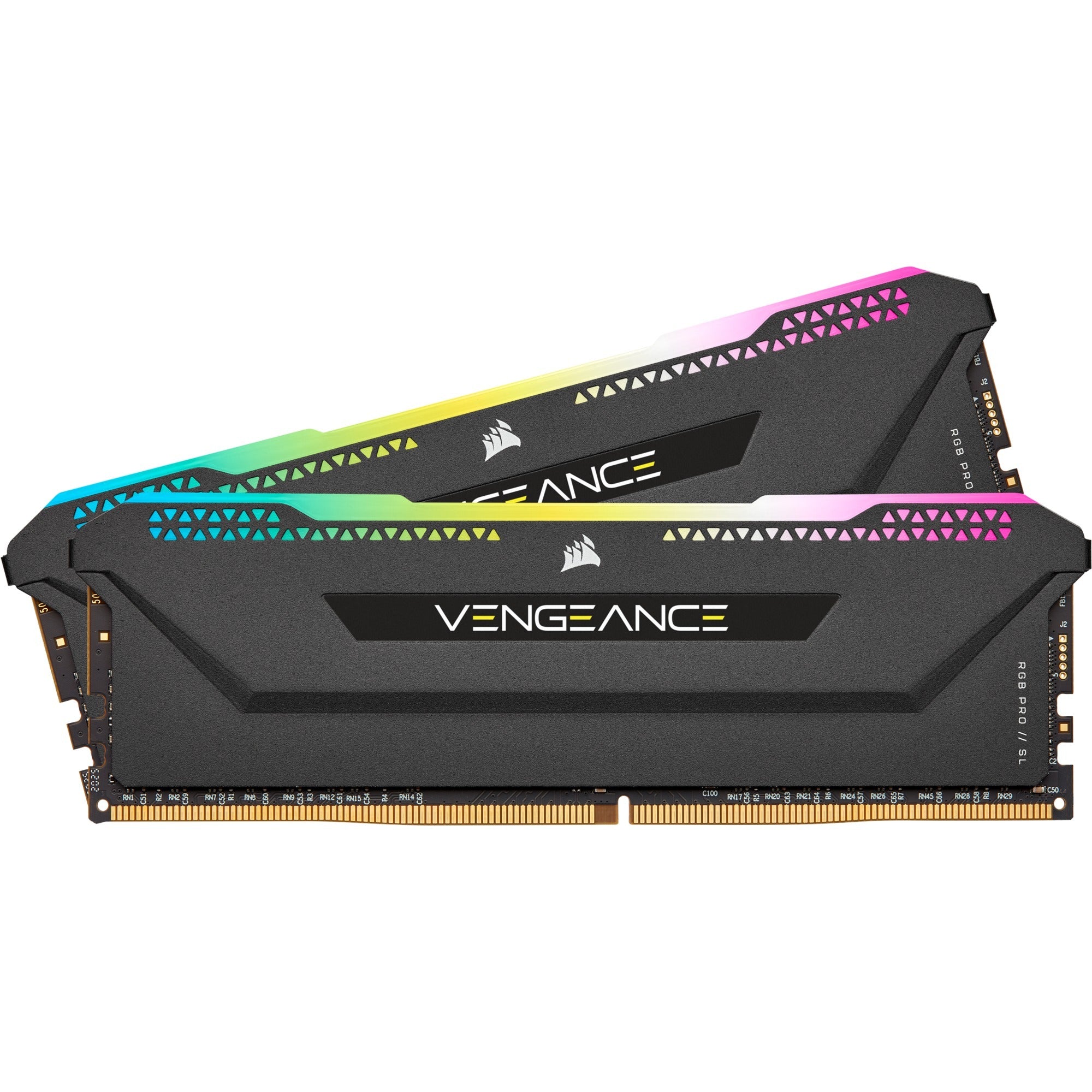 Corsair 16 gb ddr4-3200 (2x 8 gb) kit werkgeheugen (zwart, cmh16gx4m2e3200c16, vengeance rgb pro sl, xmp 2.0)