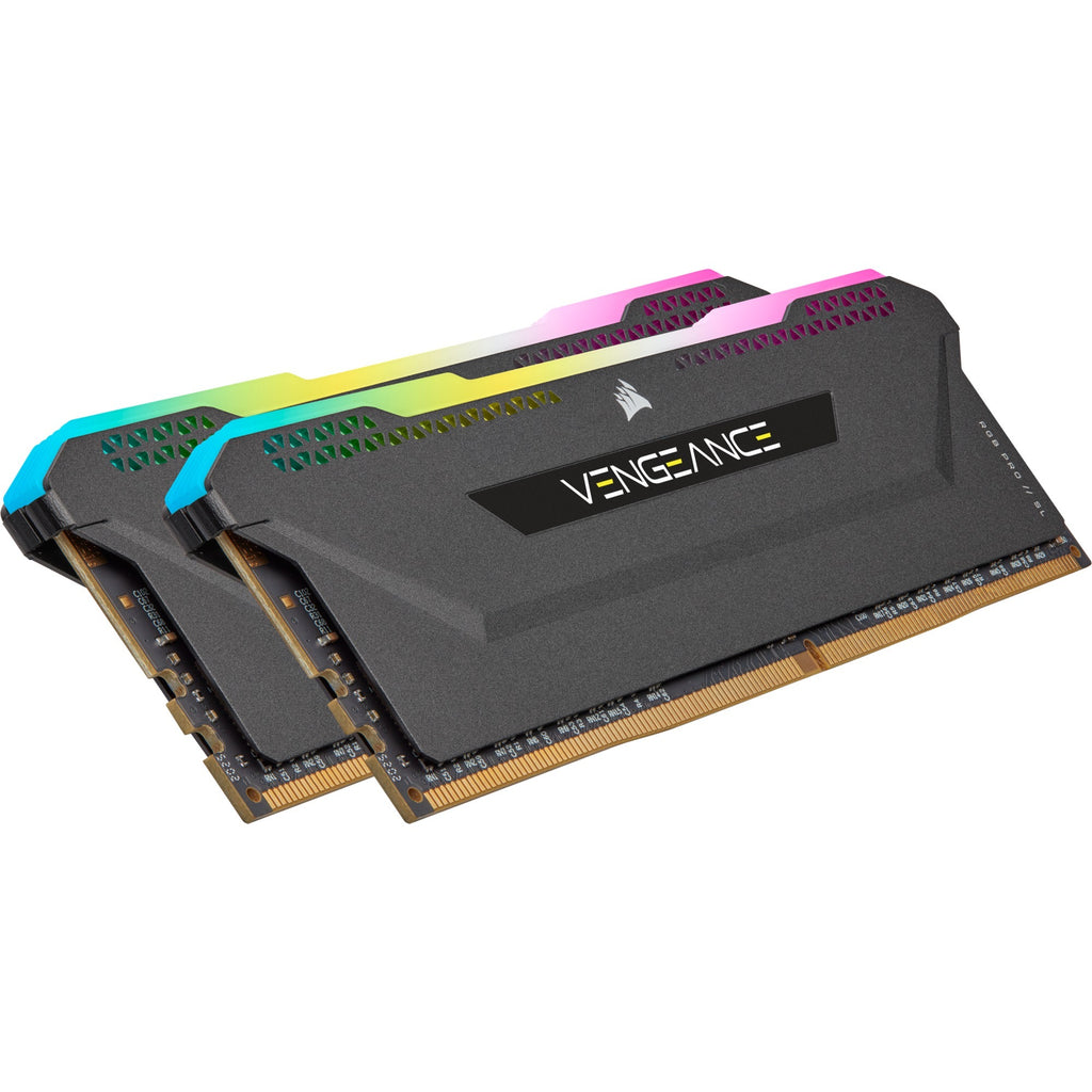 Corsair 32 gb ddr4-3200 (2x 16 gb) kit werkgeheugen (zwart, cmh32gx4m2e3200c16, vengeance rgb pro sl, xmp 2.0)