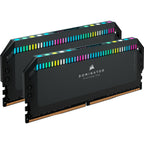 Corsair 32 gb ddr5-6000 kit werkgeheugen (zwart, cmt32gx5m2b6000c30, dominator platinium rgb, xmp)