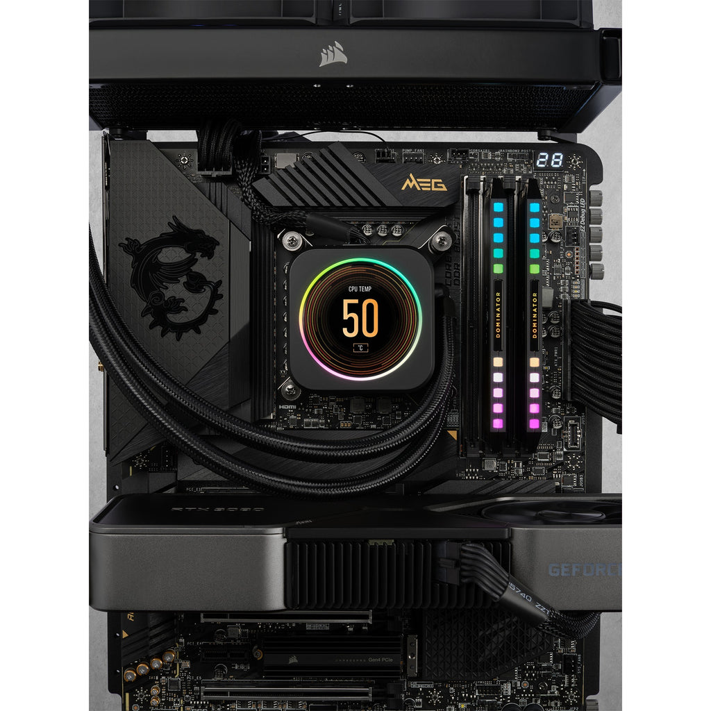 Corsair 64 gb ddr5-5200 kit werkgeheugen (zwart, cmt64gx5m2b5200c40, dominator platinum rgb)