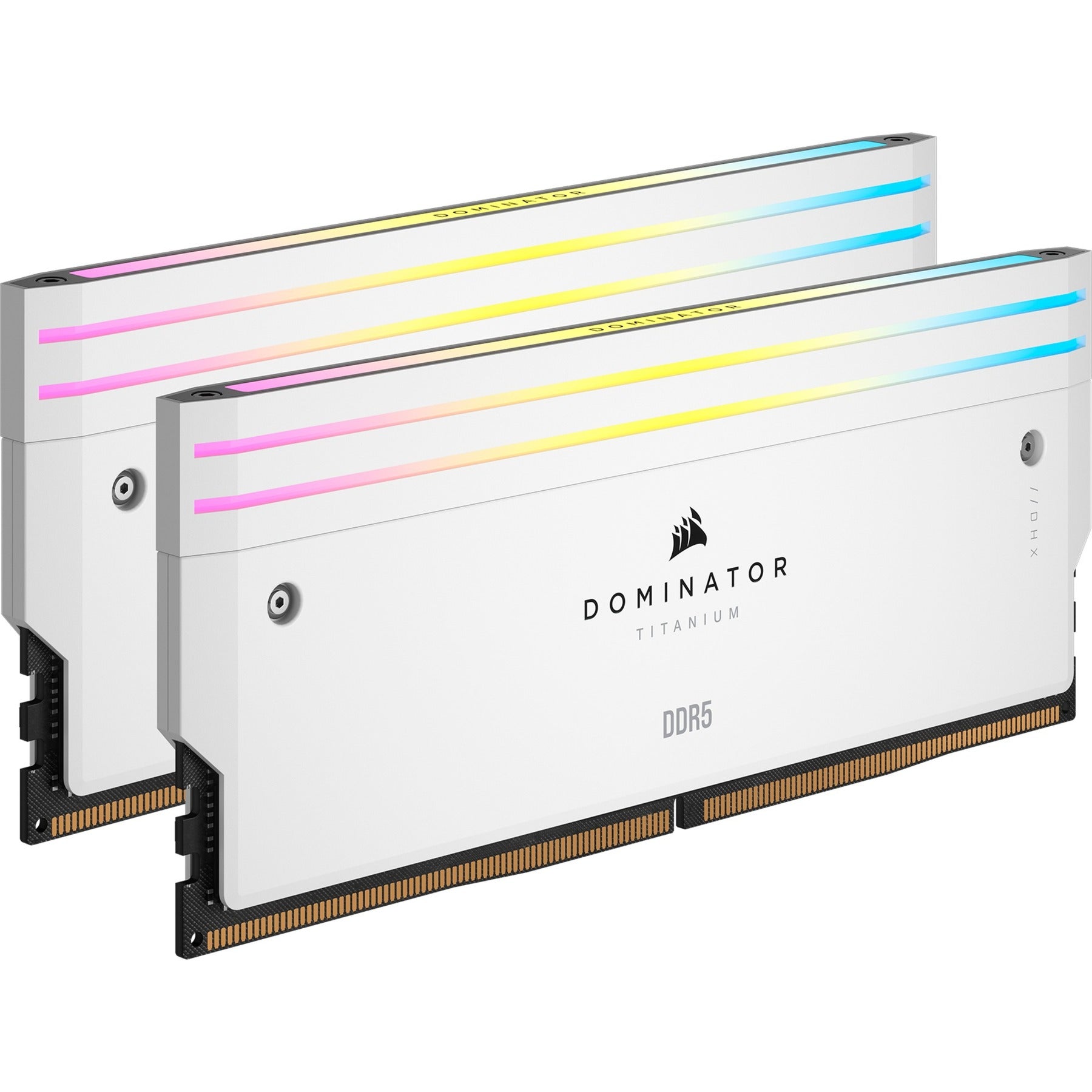 Corsair 96 gb ddr5-6600 kit werkgeheugen (wit, cmp96gx5m2b6600c32w, dominator titanium rgb, xmp 3.0)