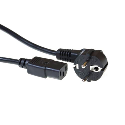 ACT - ACT 230v aansluitkabel schuko male (haaks) - c13 zwart 1.5 m
