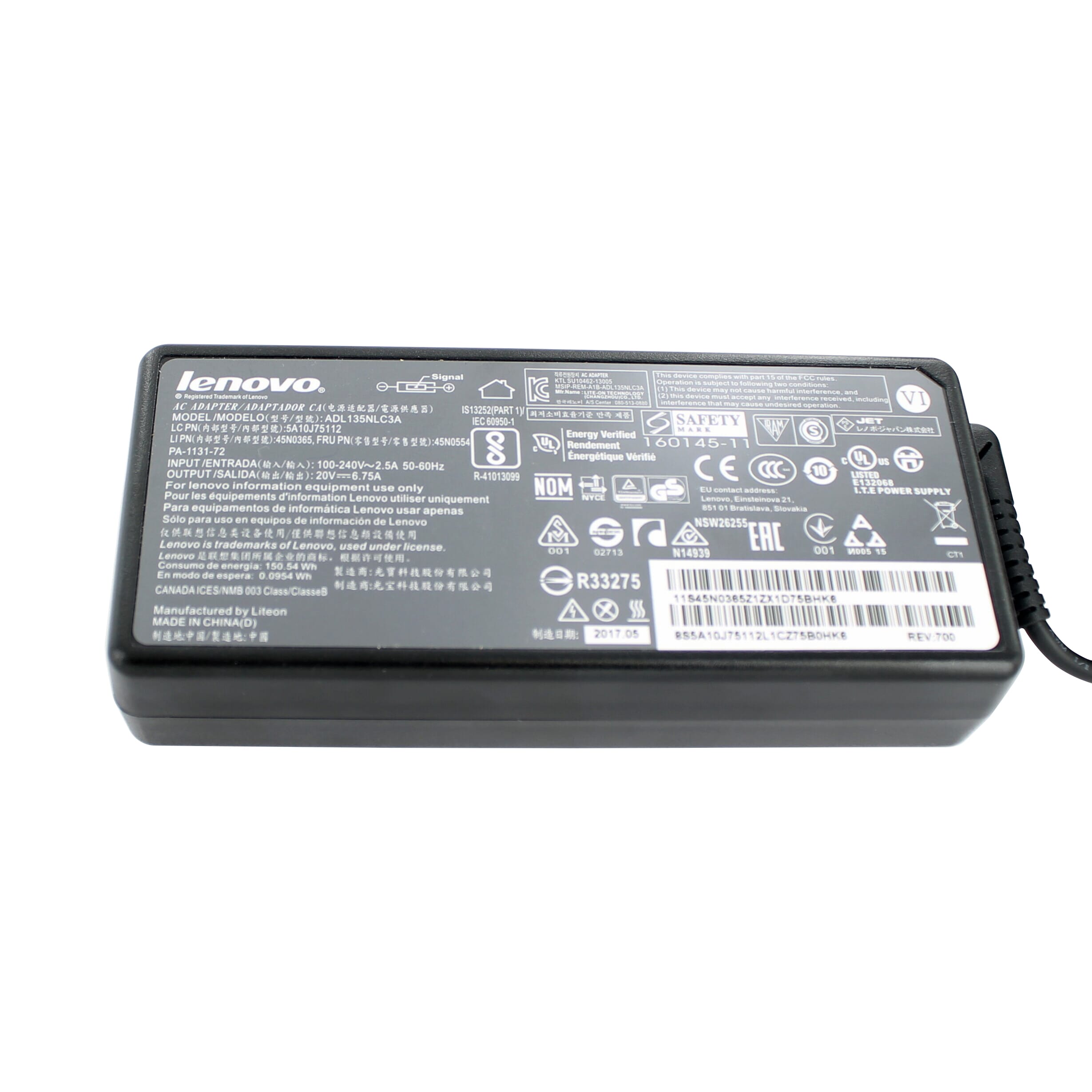 - Lenovo Laptop AC Adapter 135W