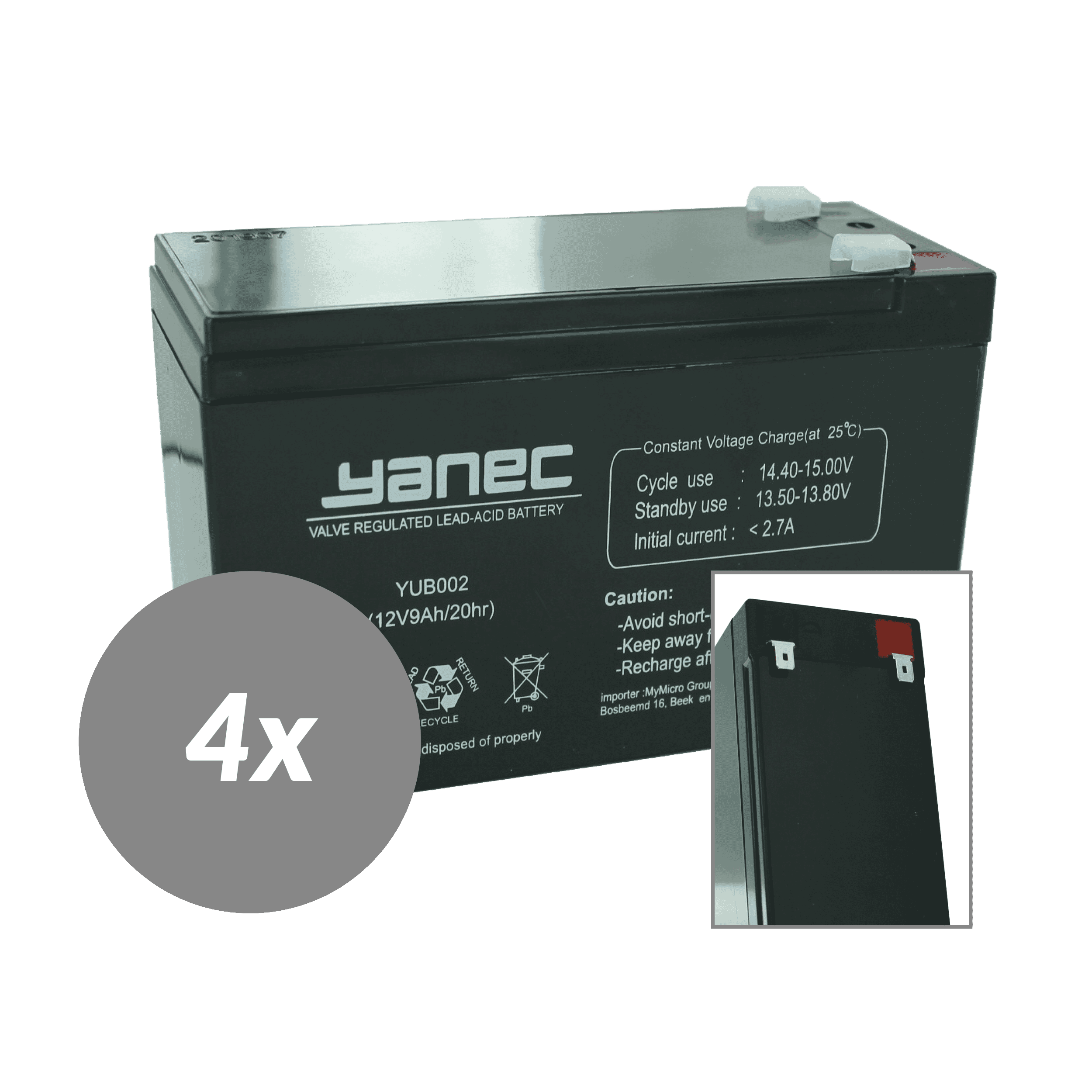 Yanec ups batterij vervangingsset rbc24 (excl. kabels)