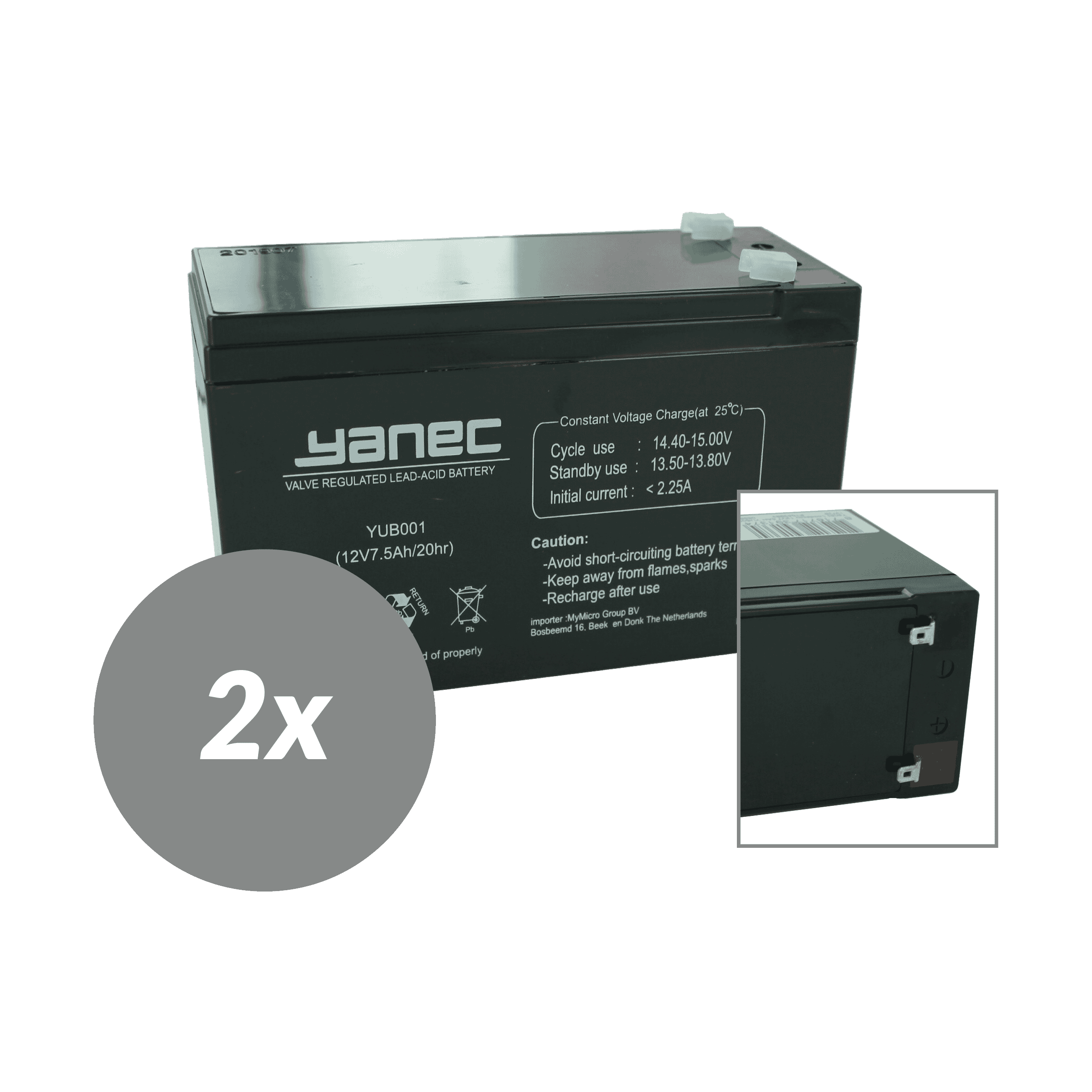 Yanec ups batterij vervangingsset rbc22 (excl. kabels)