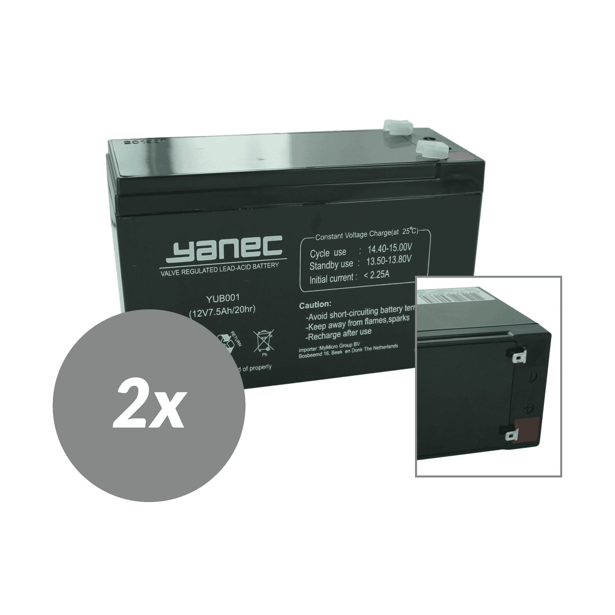 Yanec ups batterij vervangingsset rbc108 (excl. kabels)