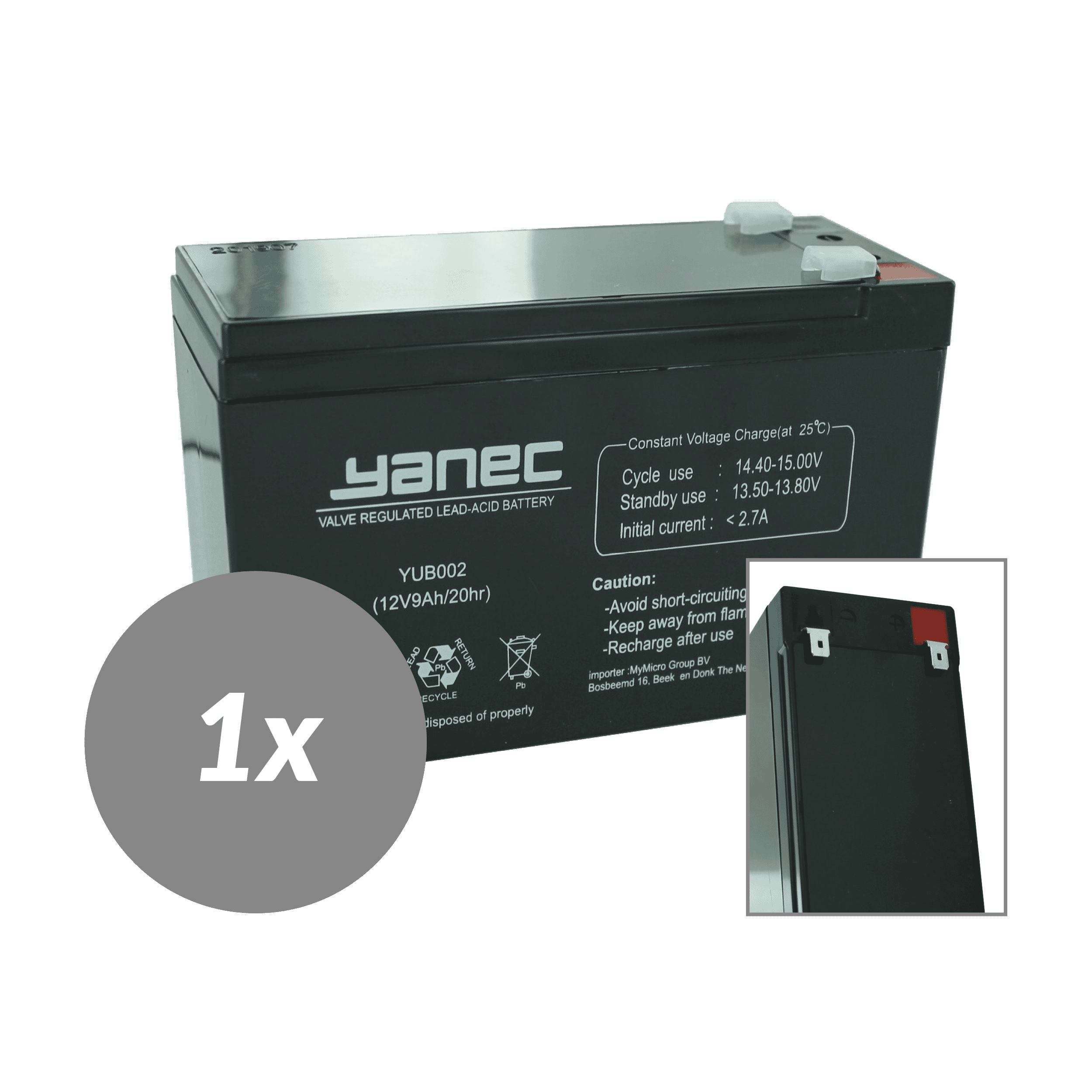 Yanec ups batterij vervangingsset rbc158 (excl. kabels)