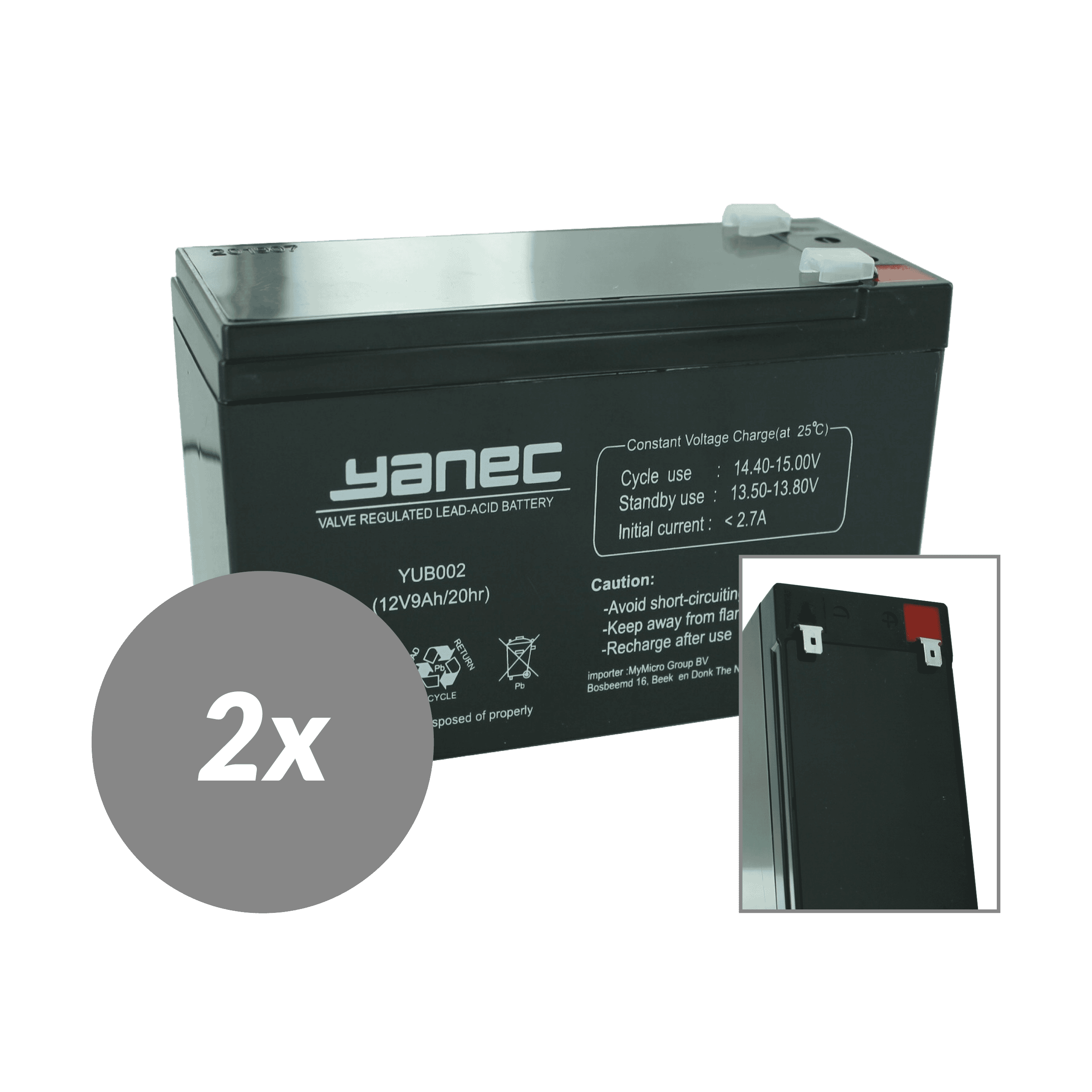 Yanec ups batterij vervangingsset rbc162 (excl. kabels)