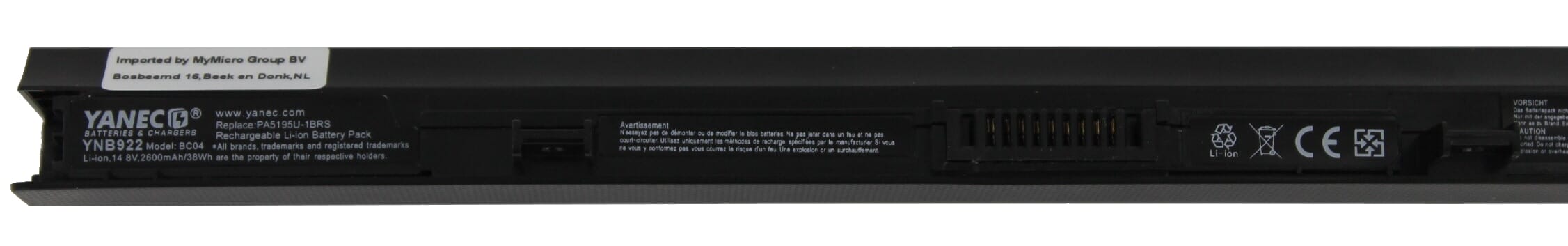 Yanec - laptop accu 2600mah