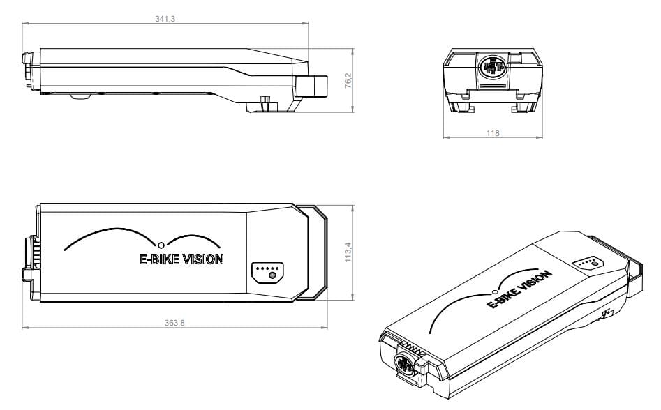 Bosch - powerpack lite 360wh bagage e-bike vision (bes2)