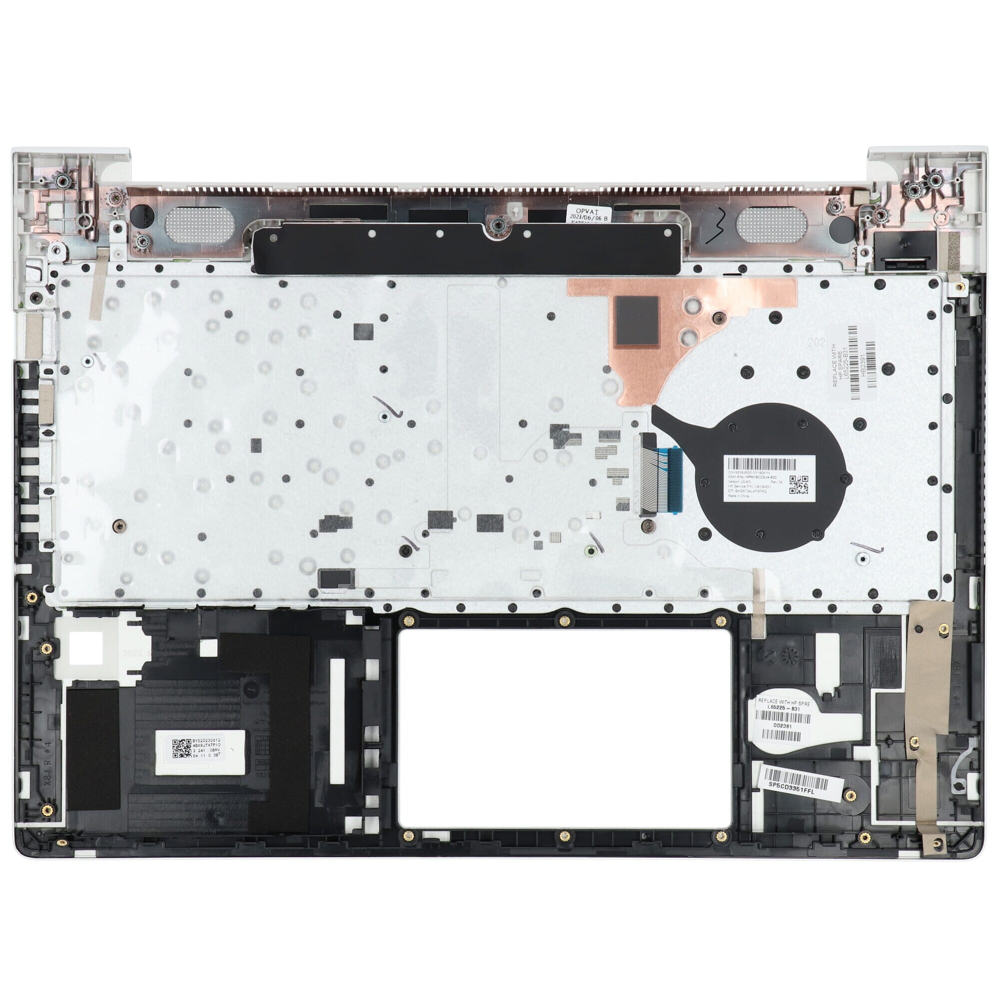 Ty - Ty Hp laptop toetsenbord qwer us + top cover - zilver