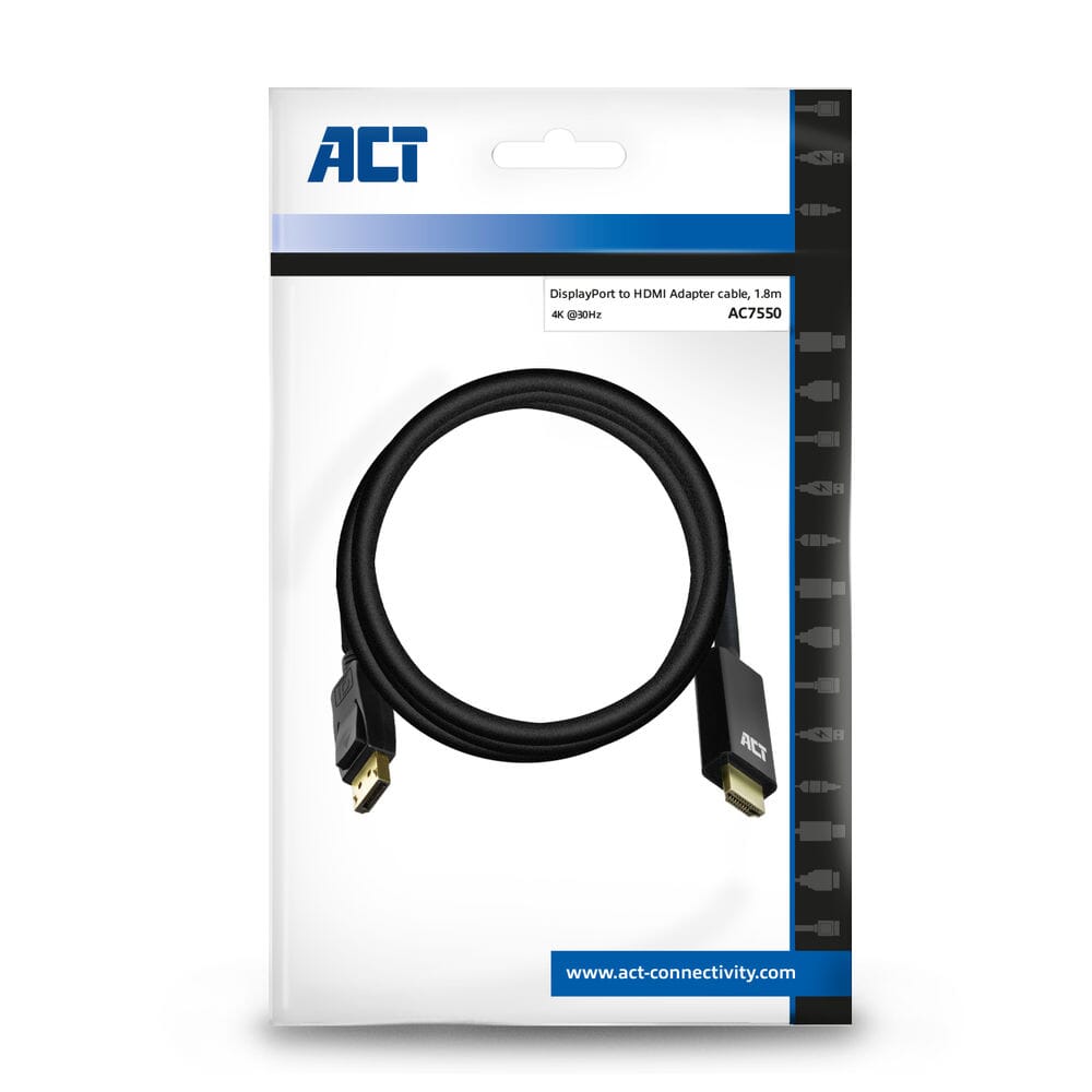 ACT - ACT displayport male naar hdmi male adapterkabel 18 m