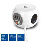 ACT - ACT vierkante stekkerdoos (pdu) met 3 sockets type f 15m