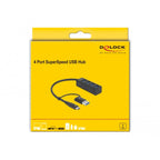 Delock 4-poorts usb 3.2 gen 1 hub met usb type-c of usb type-a aansluiting usb-hub (zwart)