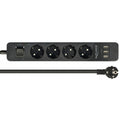 Delock 4-weg stekkerdoos met usb-poorten stekkerdoos (zwart)