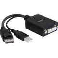 Delock adapter displayport > dvi-i (zwart, + usb (23cm), actief)