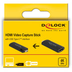 Delock hdmi video capture stick usb-c adapter (zwart)