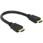 Delock high speed hdmi met ethernet - hdmi a male > hdmi a male kabel (zwart, 0,25 meter, 4k)