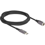 Delock laptop charging cable usb type-c male to magnetic 8 pin connector 1.8 m kabel (antraciet zwart)