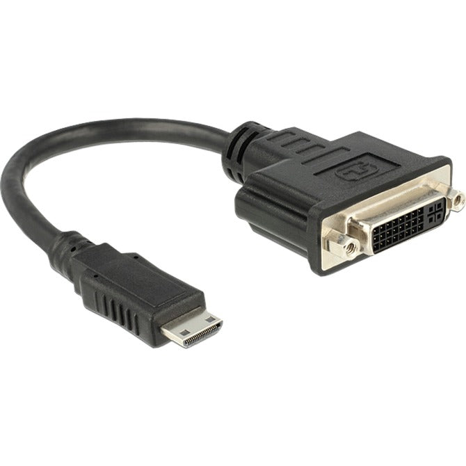 Delock mini hdmi > dvi-d adapter (zwart, 0,2 meter)