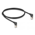 Delock rj45 network cable cat.6a s ftp slim 90° upwards upwards angled 1 m kabel (zwart)