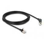 Delock rj45 network cable cat.6a s ftp slim 90° upwards angled straight 3 m kabel (zwart)