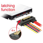 Delock sata 7 pin + molex 4 pin power plug > sata 22 pin haaks adapter (zwart rood)