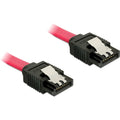 Delock sata kabel (rood, 0,1 meter, 6 gb s, recht)