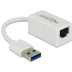 Delock superspeed usb-a (usb 3.1 gen 1) male > gigabit lan 10 100 1000 mbps compact adapter (wit, 0,127 meter)