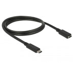 Delock superspeed usb-c 3.1 gen1 male>female verlengkabel (zwart, 1 meter)