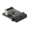Delock usb 3.0 adapter pin header female to internal key a female (zwart)