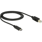 Delock usb-c 2.0 > usb-b kabel (zwart, 1 meter)