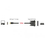 Delock usb-c 2.0 male > 1 x parallel db25 female kabel (zwart, 1,8 meter )