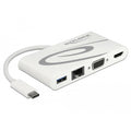 Delock usb-c 3.1 > hdmi + vga + lan + usb adapter (wit, 0,14 meter, 4k 30 hz)