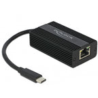 Delock usb-c male > 2.5 gigabit lan adapter (zwart, 0,135 meter)