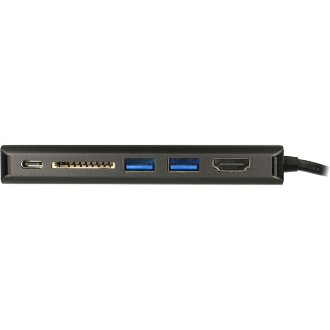 Delock usb type-c 3.1 docking station hdmi 4k 30 hz, gigabit lan en usb pd functie (antraciet, hdmi, usb-c, usb-a, sd-kaartlezer)