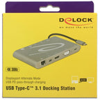 Delock usb type-c 3.1 dockingstation 4k 30 hz (grijs, usb-c, hdmi, sd, usb)