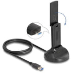 Delock wi-fi 6e dual band wlan usb adapter ax3000 wlan adapter (zwart)