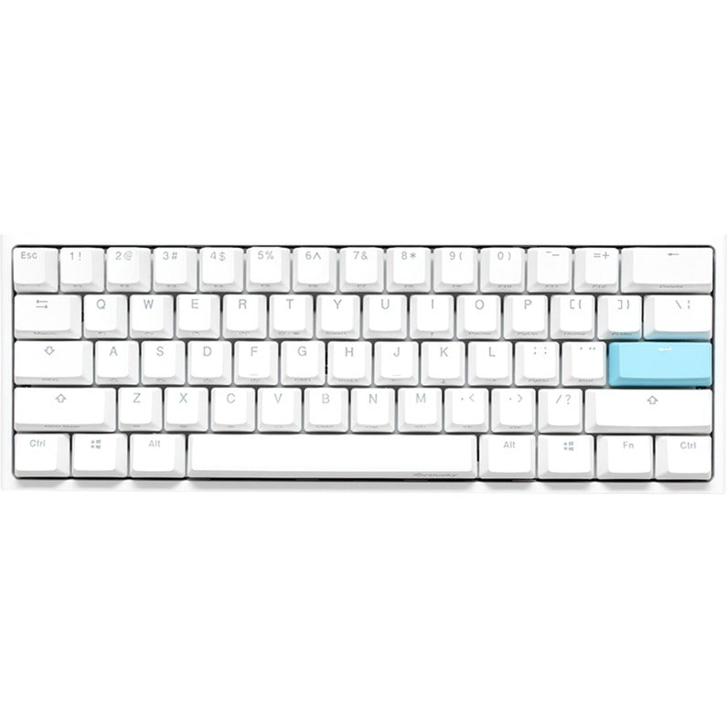 Ducky one 2 pro mini white classic, gaming toetsenbord (wit, us lay-out, cherry mx brown, rgb led, double-shot pbt, quack mechanics, 60%)