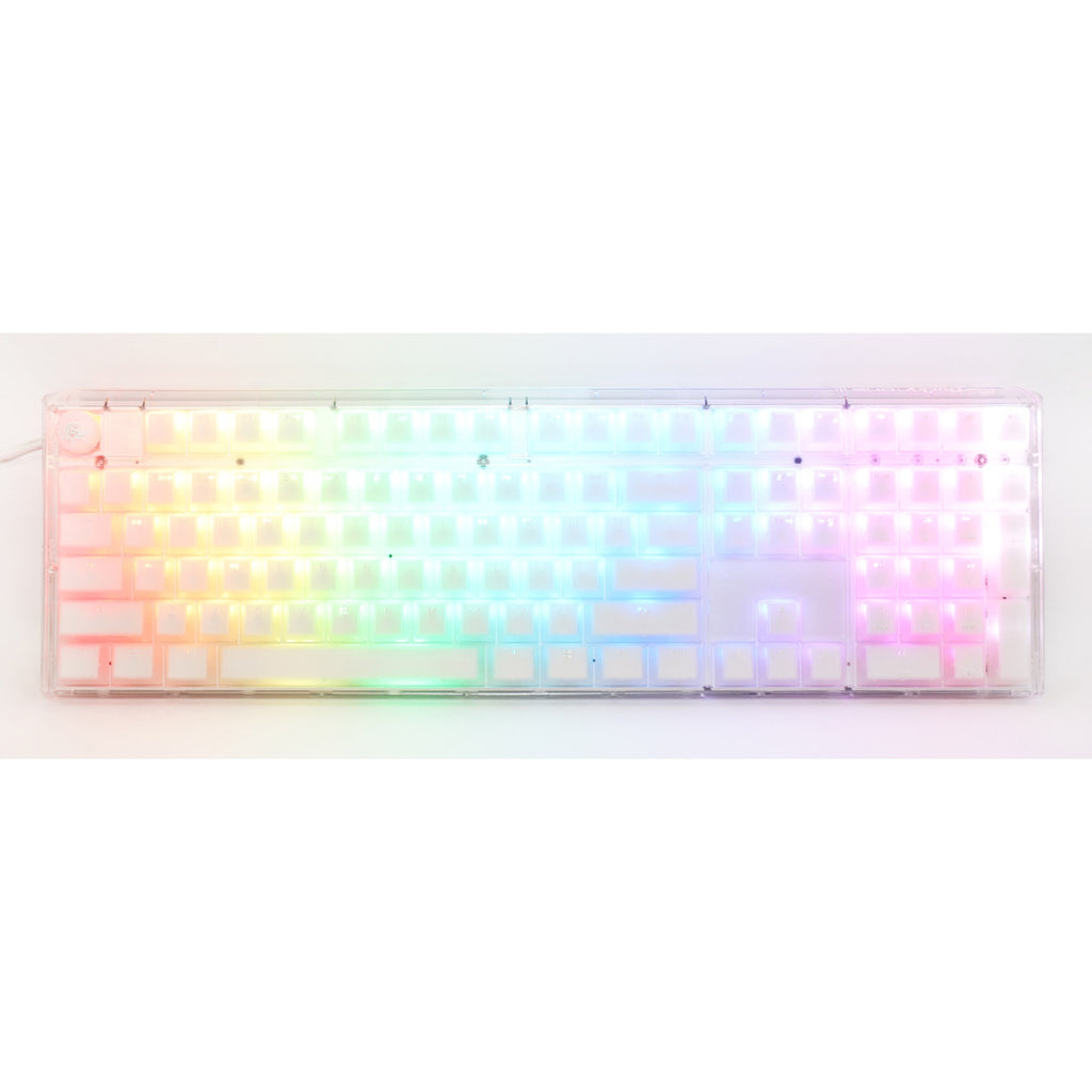 Ducky one 3 aura white, toetsenbord (wit, us lay-out, cherry mx speed silver, abs double shot, hot swap)