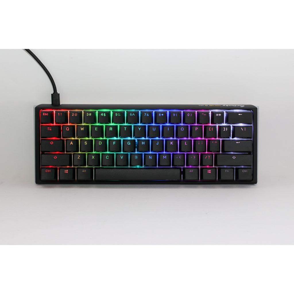 Ducky one 3 classic mini, toetsenbord (zwart wit, us lay-out, cherry mx silent red, rgb led, double-shot pbt, hot-swappable, quack mechanics, 60%)
