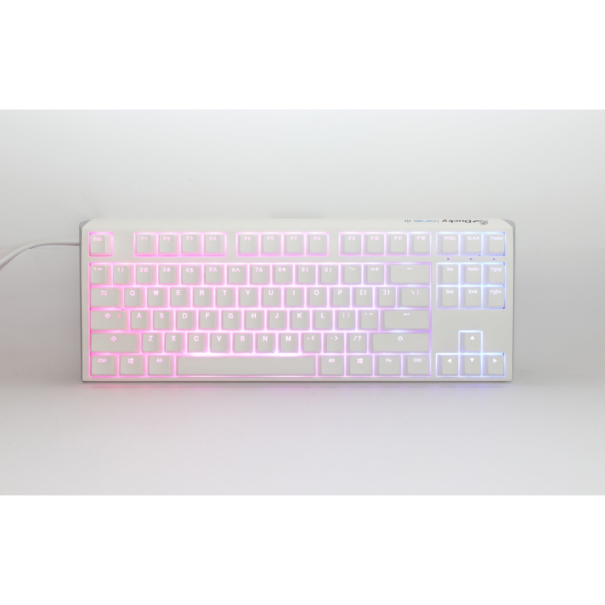 Ducky one 3 classic pure white tkl, toetsenbord (wit, us lay-out, cherry mx red, rgb led, double-shot pbt, hot-swappable, quack mechanics, 80%)
