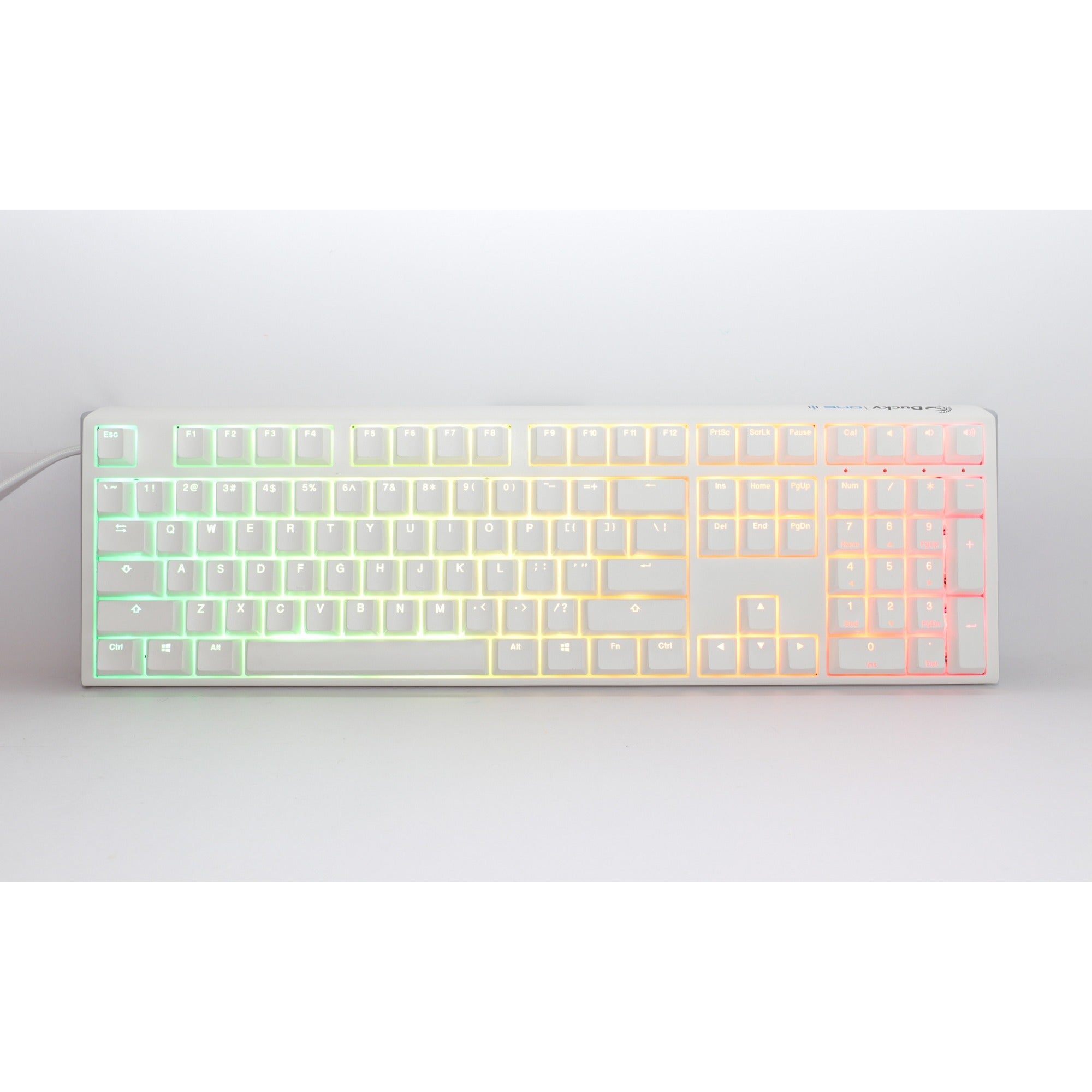 Ducky one 3 classic pure white, toetsenbord (wit, us lay-out, cherry mx blue, rgb led, double-shot pbt, hot-swappable, quack mechanics)