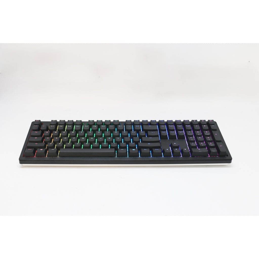 Ducky zero 6108 classic black, gaming toetsenbord (zwart wit, us lay-out, cherry mx2a brown, rgb leds, double-shot pbt, hot swap, 2.4ghz | bluetooth | usb-c)