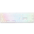 Ducky zero 6108 pure white, gaming toetsenbord (wit, us lay-out, cherry mx2a brown, rgb leds, double-shot pbt, hot swap, 2.4ghz | bluetooth | usb-c)