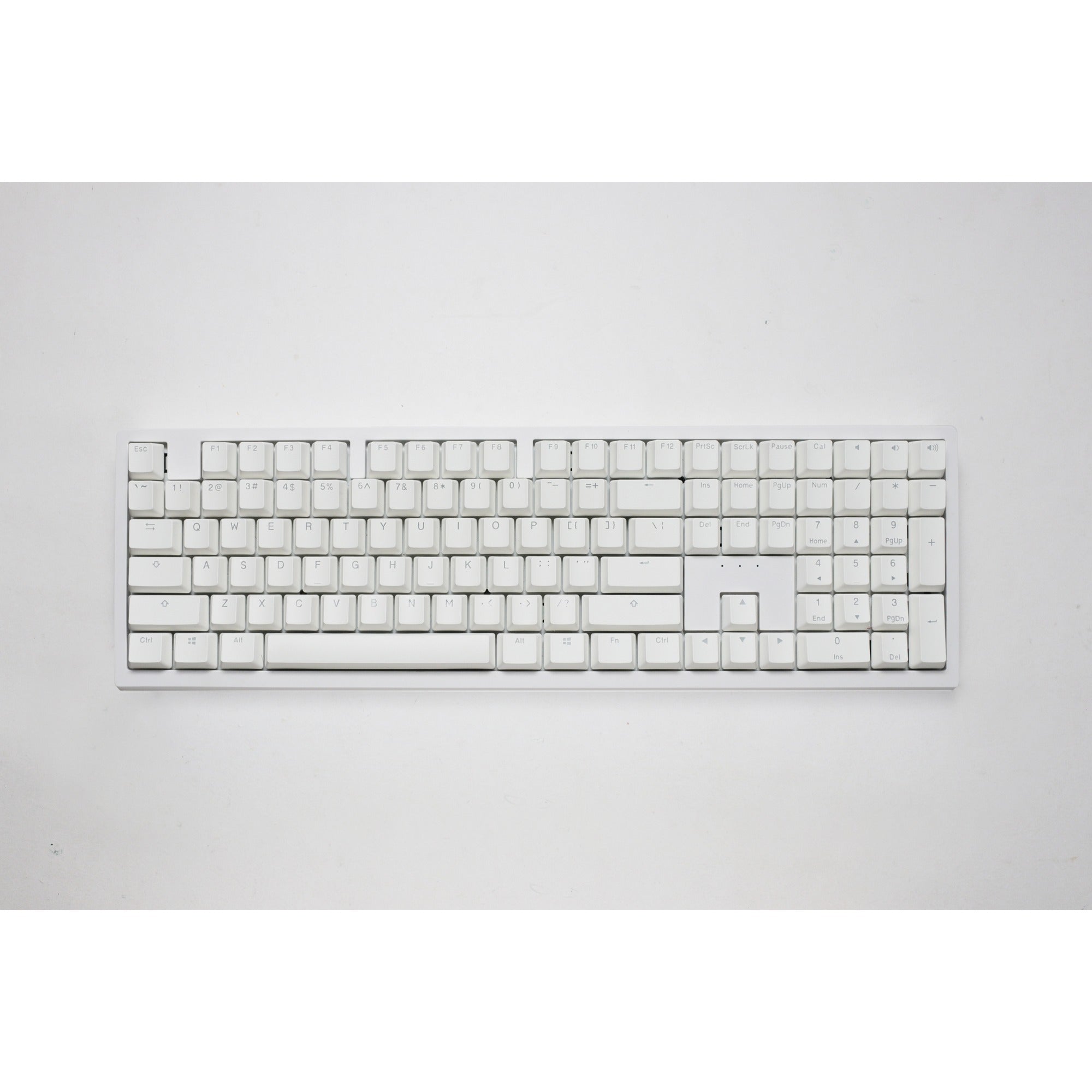 Ducky zero 6108 pure white, gaming toetsenbord (wit, us lay-out, cherry mx2a brown, rgb leds, double-shot pbt, hot swap, 2.4ghz | bluetooth | usb-c)