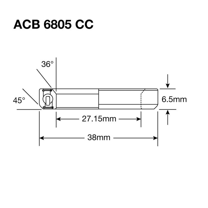 ENDURO BEARINGS - ENDURO BEARINGS Acb 6805 cc bo - abec 5 - black oxide (angular contact) - 2715x38x65 (36x45°)